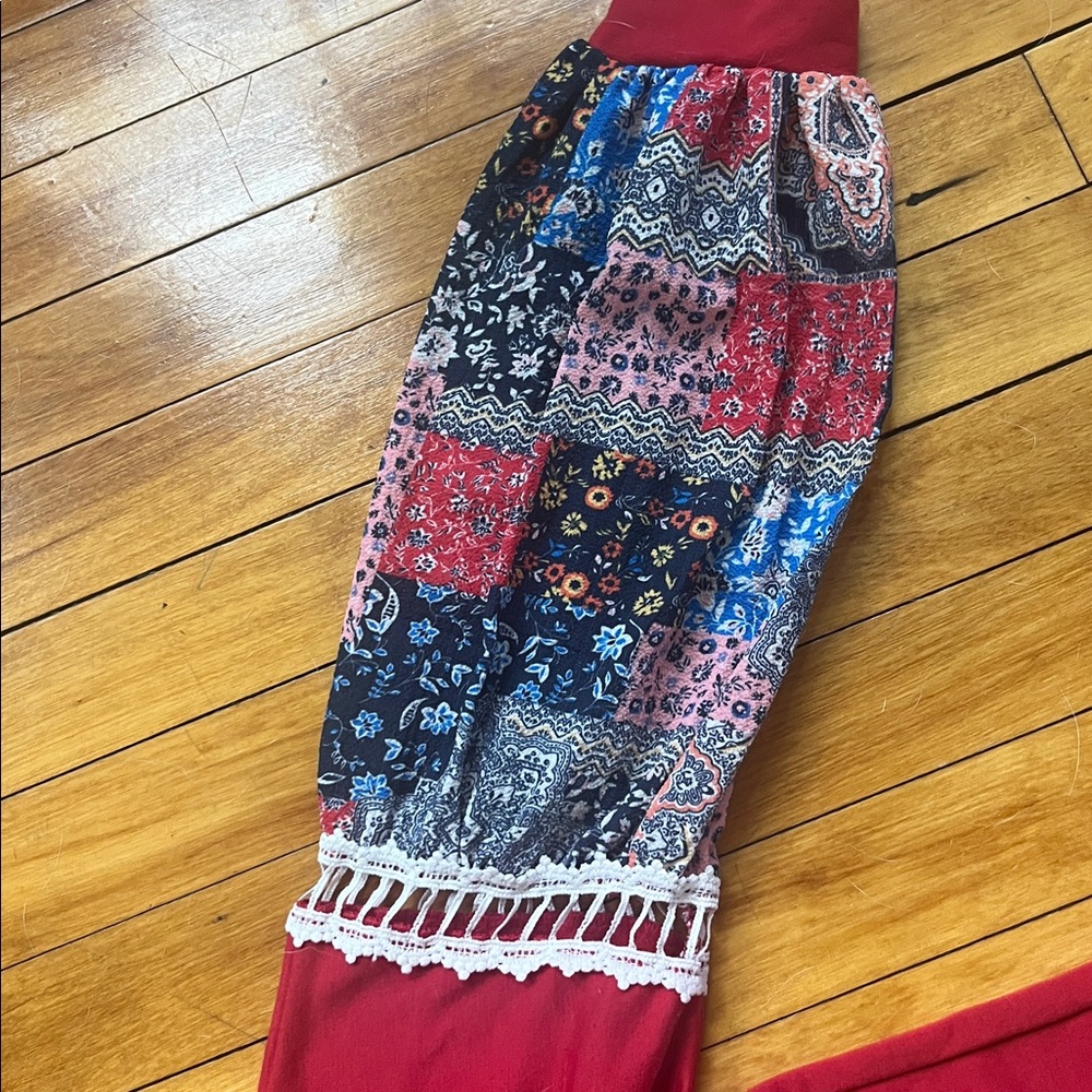 Patchwork Pattern Long Sleeve Tops - Picture 3 of 4